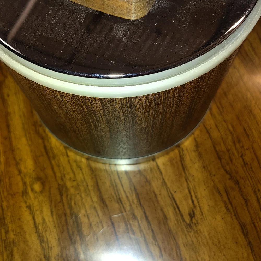 Elegant Vintage Silver Ice Bucket with Wooden Accent